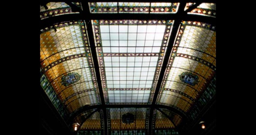 Federal Building, Collingwood Ontario EGD Glass Restoration - Vaulted stained glass dome