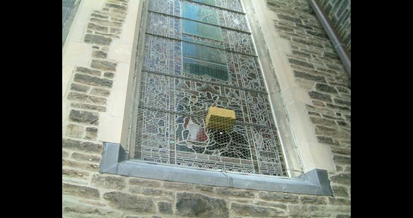 St. Paul's Anglican Church Toronto Ontario EGD Glass Restoration - Stained Glass Mesh